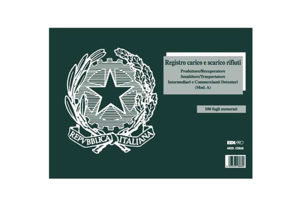 Immagine di Registro carico/scarico rifiuti detentori (Mod. A) - 22,5 x 29,7cm - 100pg - numerate - Edipro