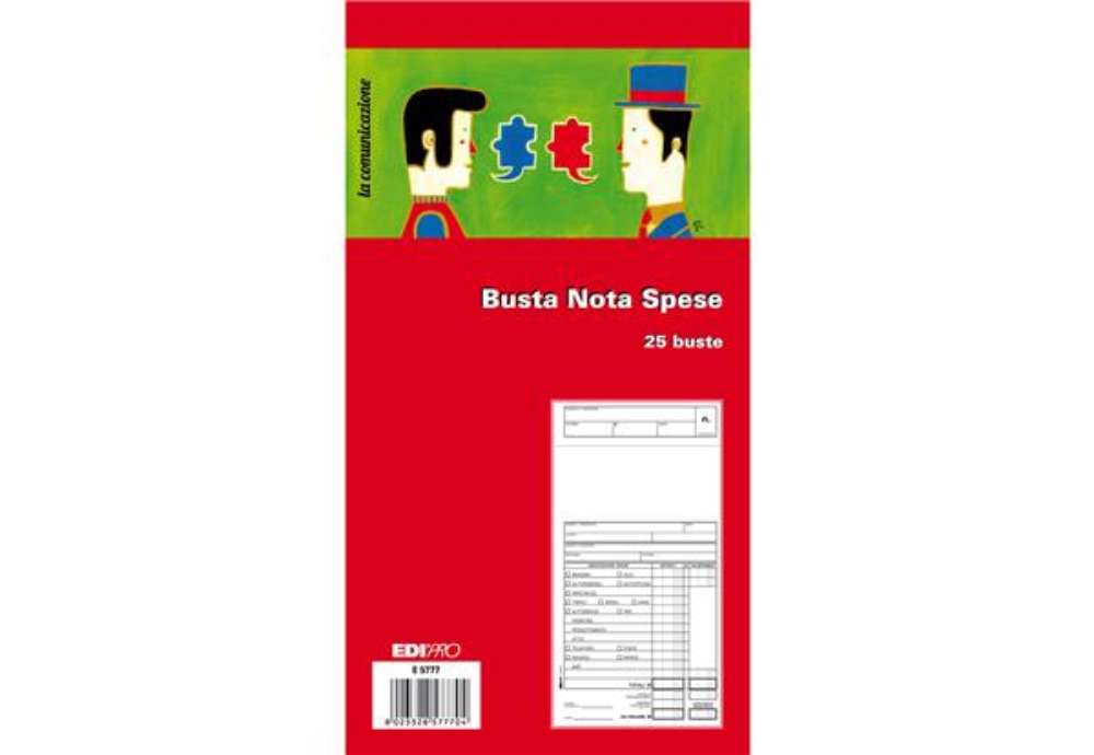Immagine di Blocco buste nota spese - 28 x 15cm - Edipro - conf. 25 buste
