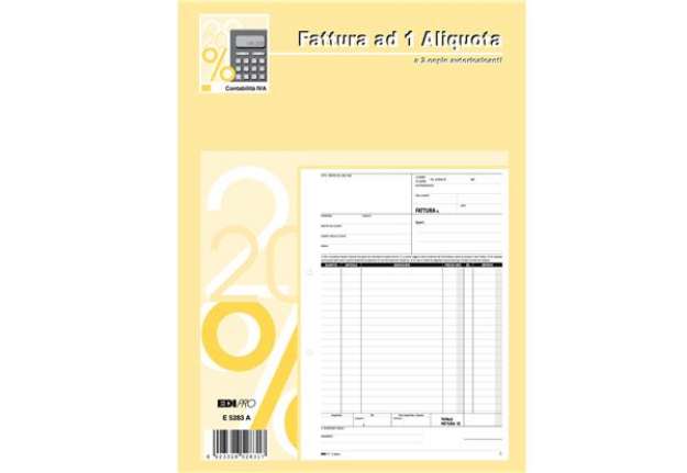 Immagine di Blocco fatture 1 aliquota Iva - 50/50 fogli autoricalcanti - 29,7 x 21cm - Edipro