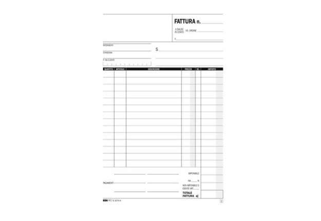 Immagine di Blocco fatture 1 aliquota Iva - 50/50 fogli autoricalcanti - 23 x 15cm - Edipro
