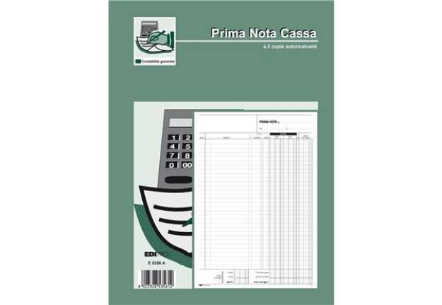 Immagine di Blocco prima nota cassa entrate/uscite/Iva - 50/50 fogli autoricalcanti - 31 x 21cm - Edipro
