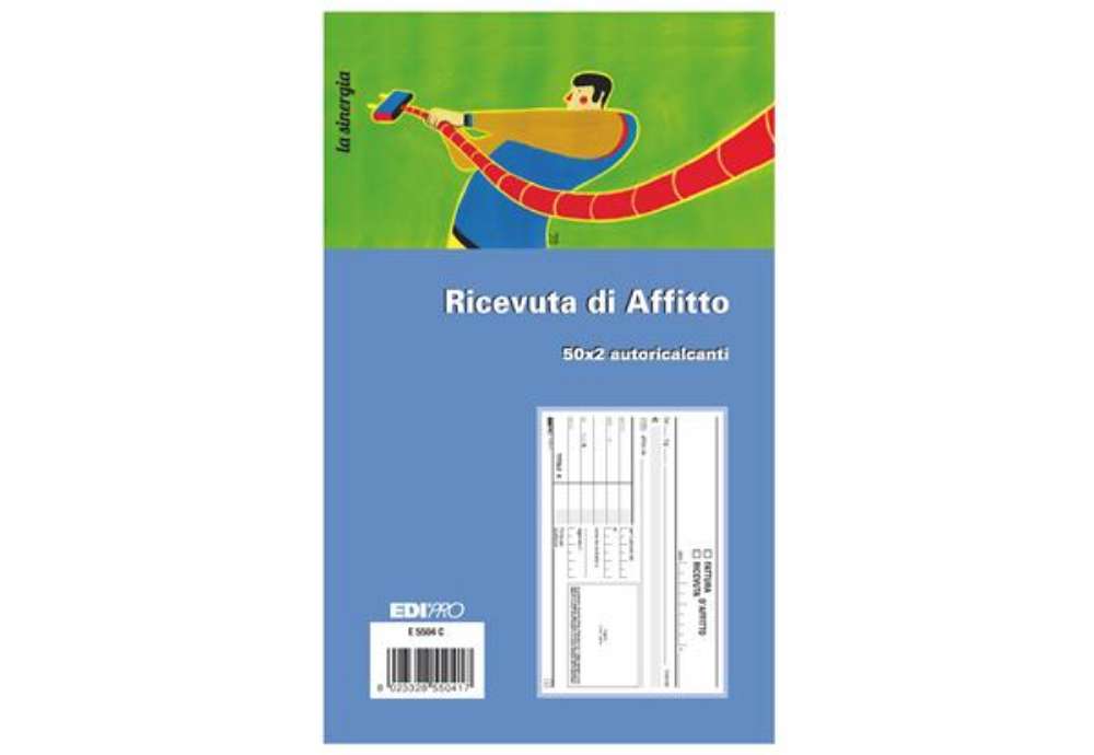 Immagine di Blocco ricevute d'affitto - 50/50 fogli autoricaricanti - 9,9 x 17cm - 50 fogli - Edipro