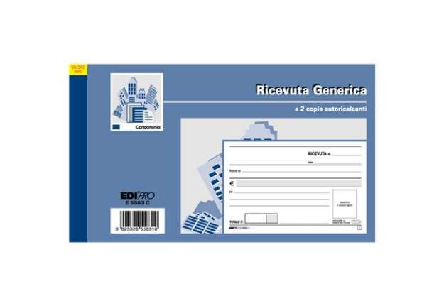 Immagine di Blocco ricevute generiche - 50 fogli 2 copie autoricaricanti - 9,9 x 17cm - 50 fogli - Edipro