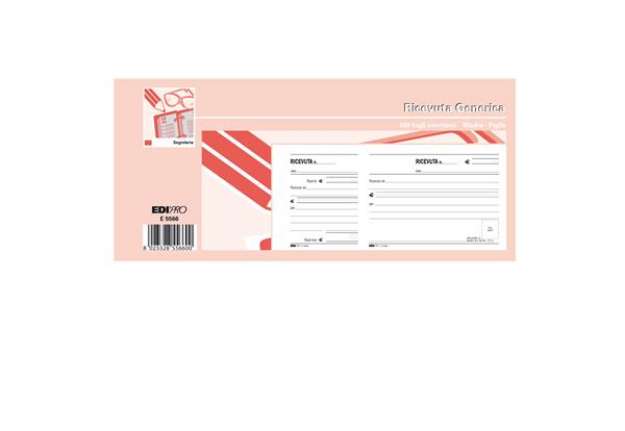 Immagine di Blocco ricevute generiche - uso mano - 11 x 21cm - 100 fogli - Edipro