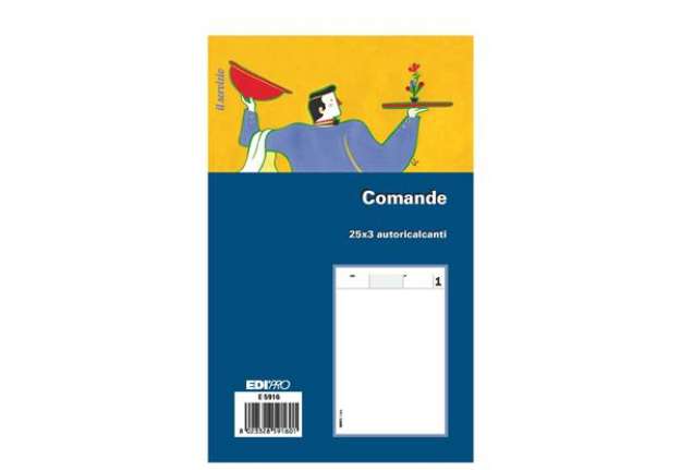 Immagine di Blocco comande - 25/25/25 fogli autoricalcanti - 17 x 9,9cm - Edipro