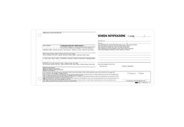Immagine di Scheda di notifica - fogli snap - 25 fogli 2 copie autoricalcanti - 10 x 22cm - Edipro - conf. 250 p
