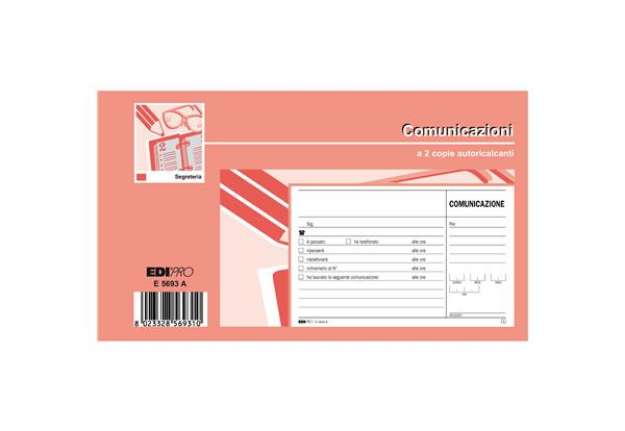 Immagine di Blocco comunicazioni telefoniche - 50/50 fogli autoricalcanti - 9,9 x 17cm - Edipro