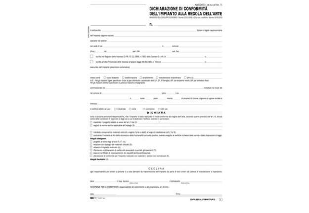 Immagine di Dichiarazione conformit? impianto Snap - 5 copie snap - 29,7 x 21cm - 100 fogli - Edipro