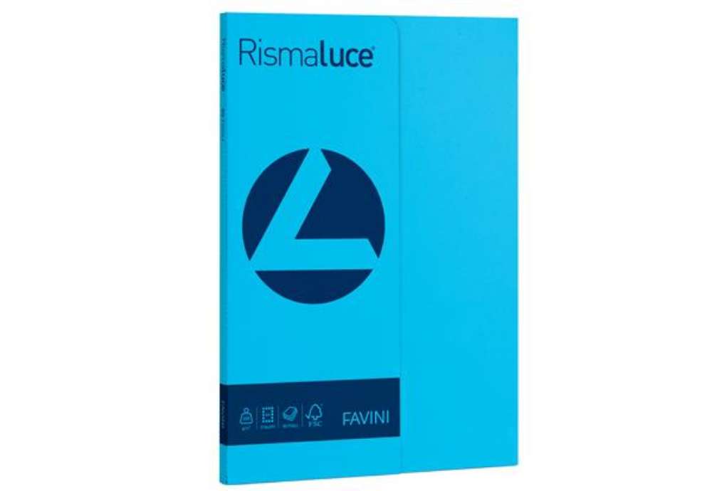 Immagine di Carta Rismaluce Small - A4 - 200 gr - azzurro 55 - Favini - conf. 50 fogli