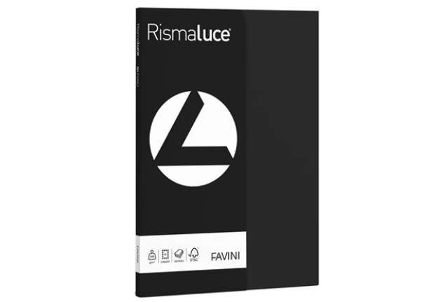 Immagine di Carta Rismaluce Small - A4 - 200 gr - nero 63 - Favini - conf. 50 fogli