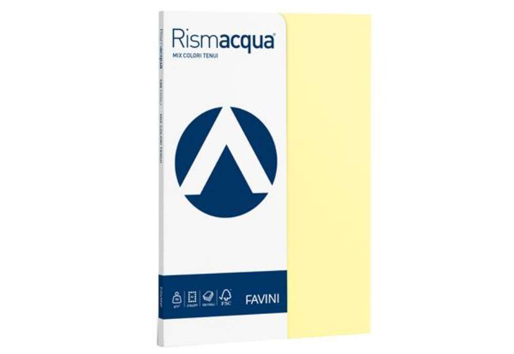 Immagine di Carta Rismacqua Small - A4 - 90 gr - mix 5 colori - Favini - conf. 100 fogli