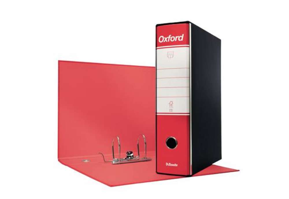 Immagine di Registratore Oxford G85 - dorso 8 cm - protocollo 23 x 33 cm - rosso - Esselte