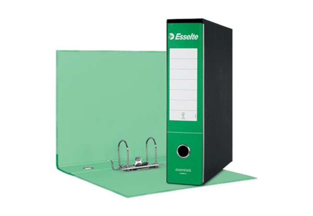 Immagine di Registratore Essentials G75 - dorso 8 cm - protocollo 23 x 33 cm - verde - Esselte