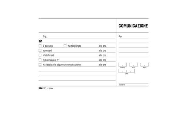 Immagine di Blocco comunicazioni telefoniche - uso mano - 9,9 x 17cm - 100 fogli - Edipro