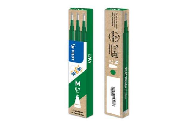 Immagine di Refill a sfera Frixionball - punta 0,7mm - verde - Pilot - conf. 3 pezzi