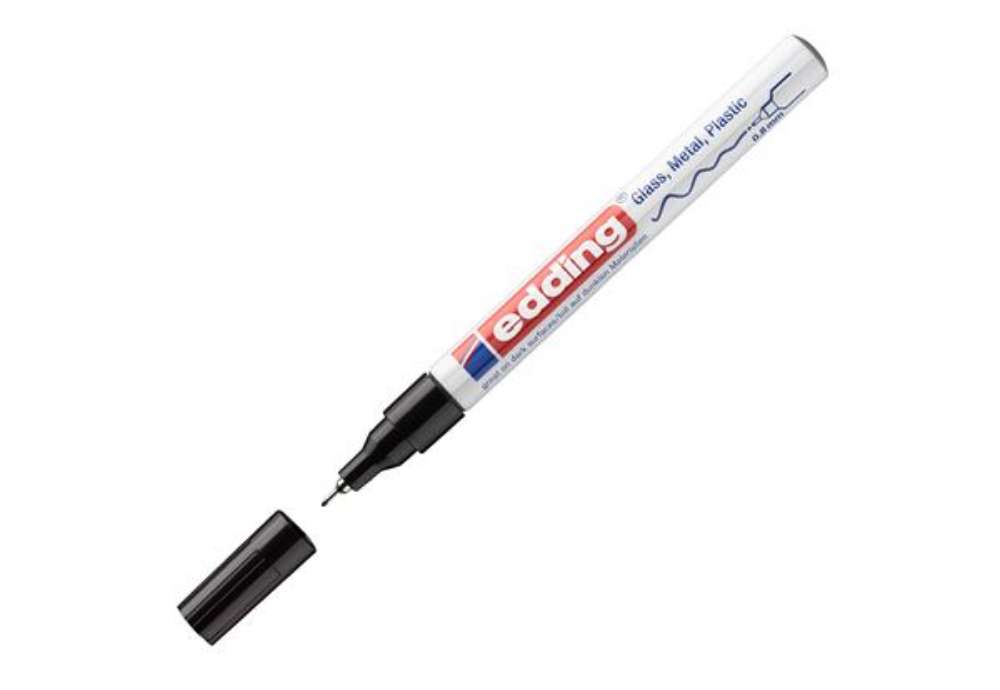 Immagine di Marcatore permanente a vernice 780 - punta tonda extra fine - 0,8 mm - nero  - Edding