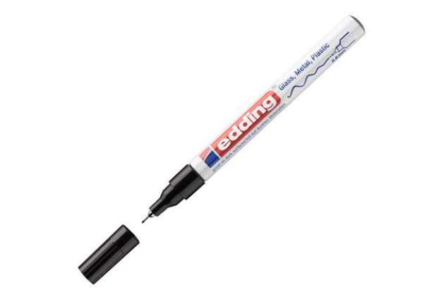 Immagine di Marcatore permanente a vernice 780 - punta tonda extra fine - 0,8 mm - nero  - Edding