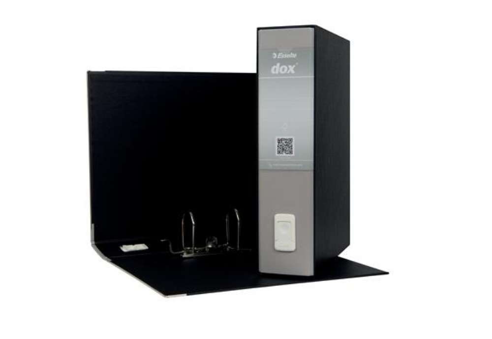 Immagine di Registratore Dox 2 - dorso 8 cm - protocollo 23 x 34 cm - grigio chiaro - Esselte Dox