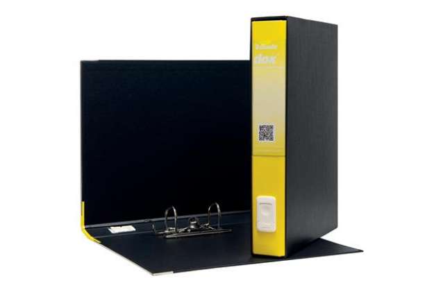 Immagine di Registratore Dox 5 - dorso 5 cm - protocollo 23x34 cm - giallo - Esselte Dox