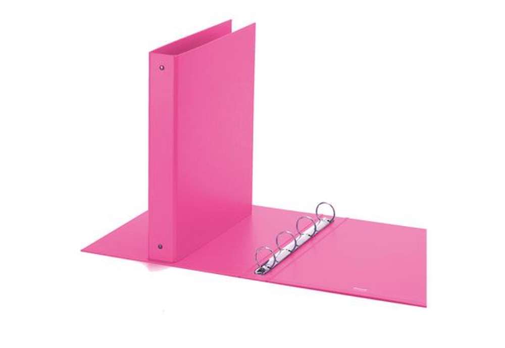 Immagine di Raccoglitore Europa - 22 x 30 cm - 4 anelli tondi 30 mm - dorso 4 cm - rosa - Favorit