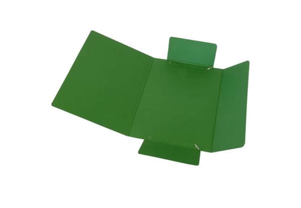 Immagine di Cartella 3 lembi con elastico - A4 - dorso variabile - presspan - verde - Cartotecnica del Garda