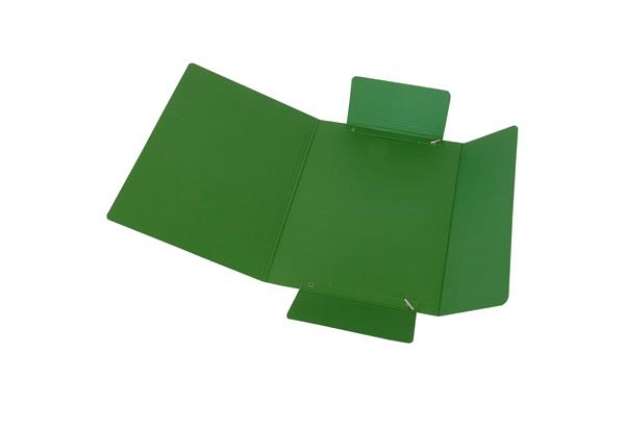Immagine di Cartellina con elastico - presspan - 3 lembi - 700 gr - 25x34 cm - verde - Cartotecnica del Garda