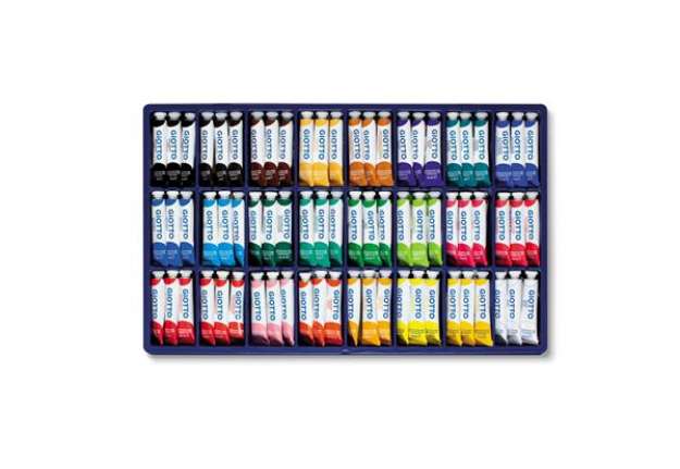 Immagine di Vetrine assortimento - 12ml - colori assortiti - Giotto - 144 tubetti assortiti