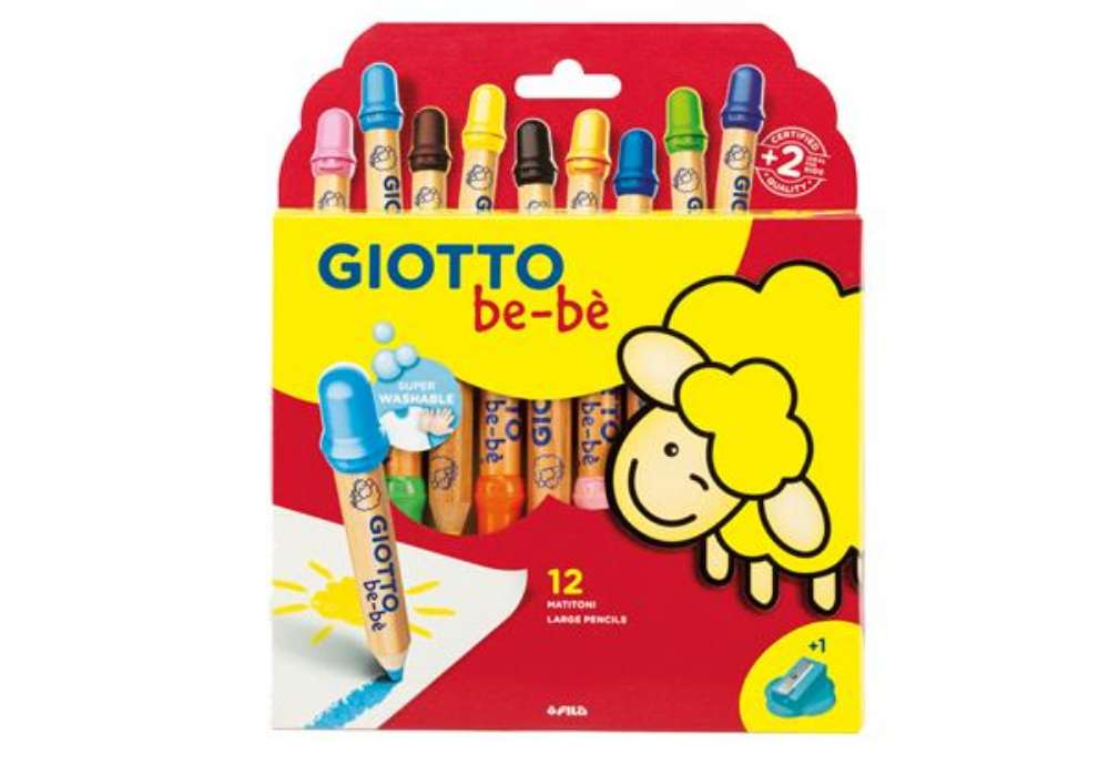 Immagine di Supermatitoni - diametro mina 7 mm - con temperino - colori assortiti - Giotto - astuccio 12 pezzi
