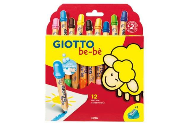 Immagine di Supermatitoni - diametro mina 7 mm - con temperino - colori assortiti - Giotto - astuccio 12 pezzi