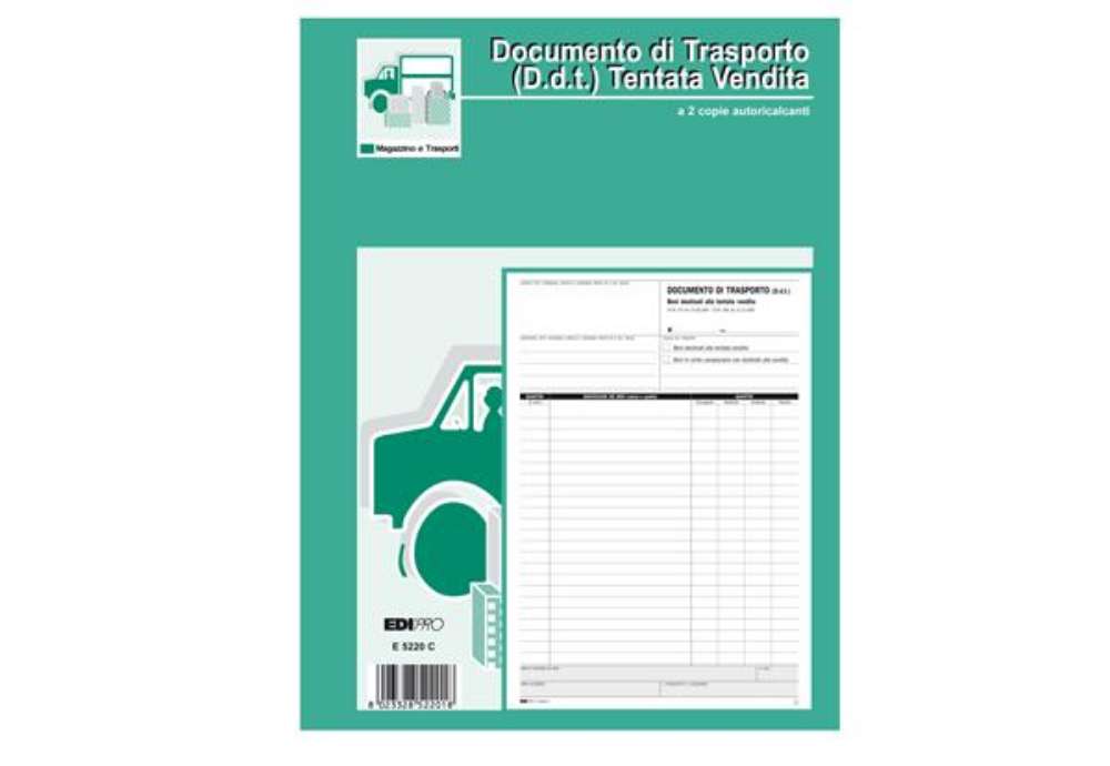 Immagine di Blocco DDT carico tentata vendita - 50 fogli autoricalcanti - A4 - 29,7 x 21cm - Edipro