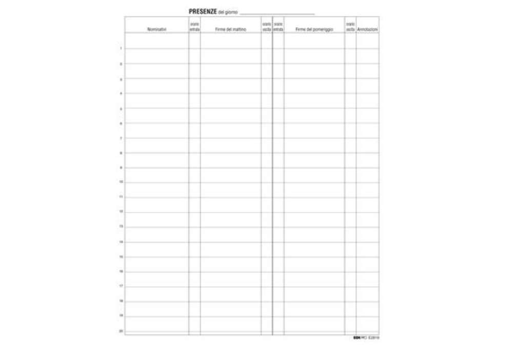 Immagine di Registro firme presenze al lavoro - 31 x 24cm - 100 fogli - Edipro