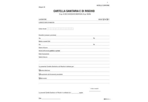 Immagine di Cartella sanitaria di rischio per lavoratori esposti ad agenti cancerogeni - 31 x 24cm - Edipro
