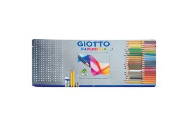 Immagine di Pastello Supermina - mina 3,8 mm - colori assortiti - Giotto - astuccio in metallo 50 pezzi