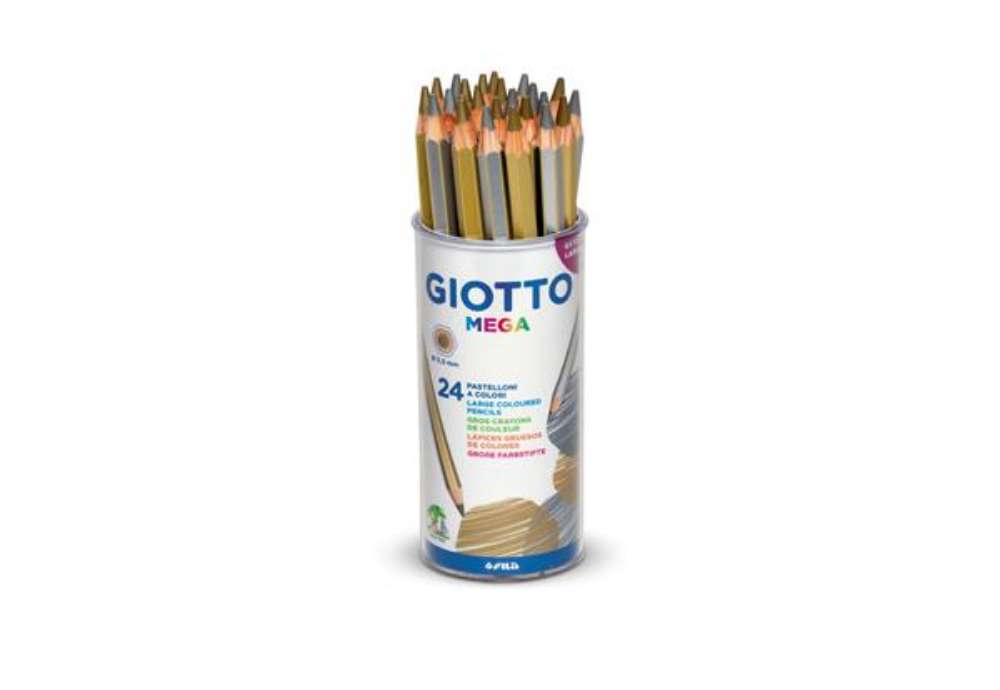 Immagine di Pastelli Mega - diametro mina  5,5 mm - oro/argento - Giotto - barattolo 24 pezzi
