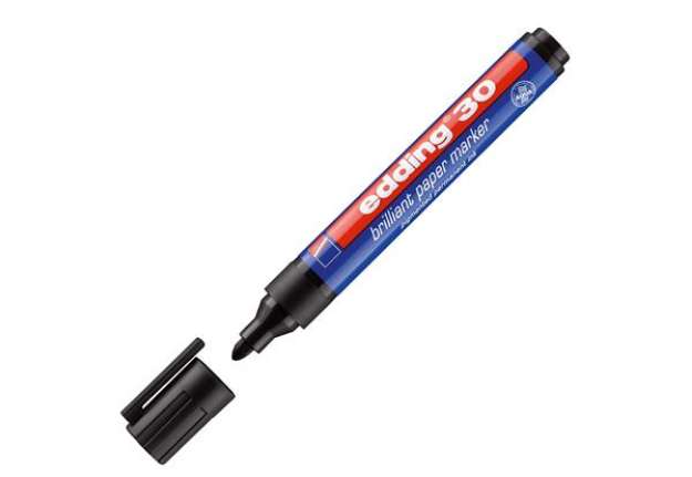Immagine di Marcatore permanente 30 - punta tonda - da 1,5 a 3 mm  - nero - Edding
