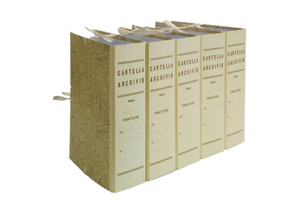 Immagine di Faldone - legacci incollati - juta - 35 x 25 cm - dorso 12 cm - paglia - Brefiocart
