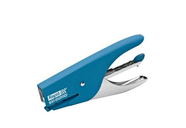 Immagine di Cucitrice a pinza Rapid Supreme S51 Soft Grip - azzurro - Rapid