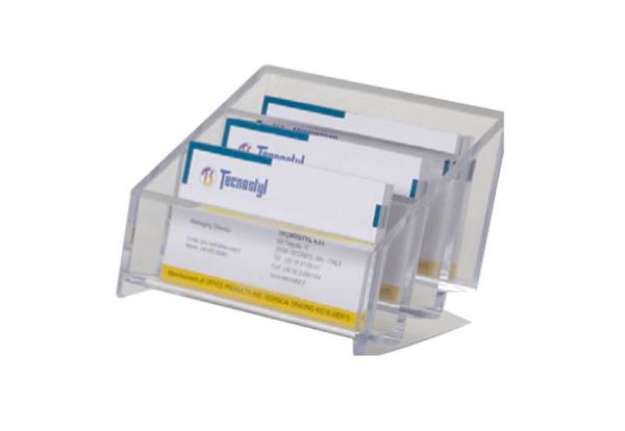Immagine di Portabiglietti multitasca Mr Acrylic - da scrivania - 12 x 9 x 7 cm - trasparente - Tecnostyl