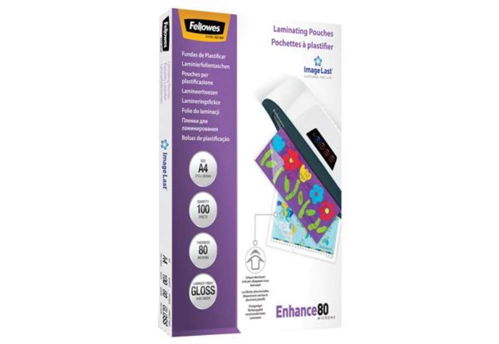 Immagine di Pouches Enhance80 - A3 - 303x426 mm - 2x80 micron - Fellowes - scatola 100 pezzi
