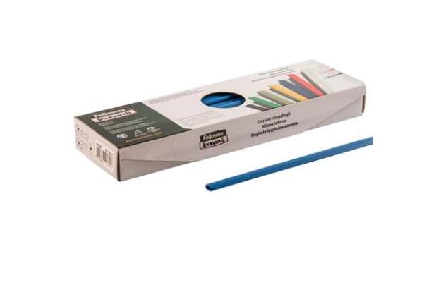 Immagine di Dorsetti tondi per rilegatura - 3 mm - blu - Fellowes - scatola 50 pezzi