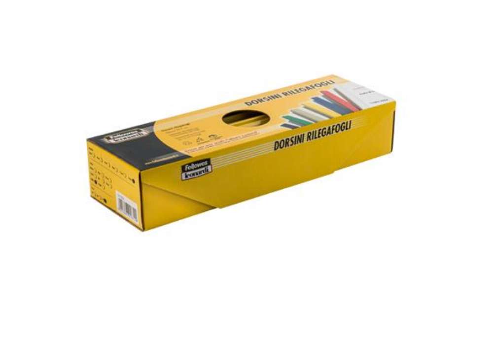 Immagine di Dorsetti tondi per rilegatura - 6 mm - giallo - Fellowes - scatola 50 pezzi
