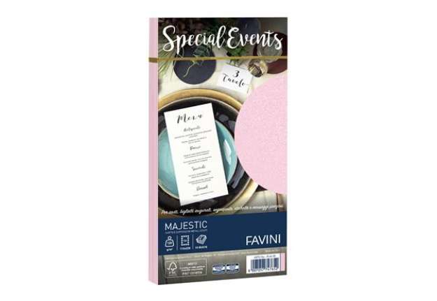 Immagine di Busta Special Events metal - rosa - 110 x 220mm - 120gr - Favini - conf. 10 buste