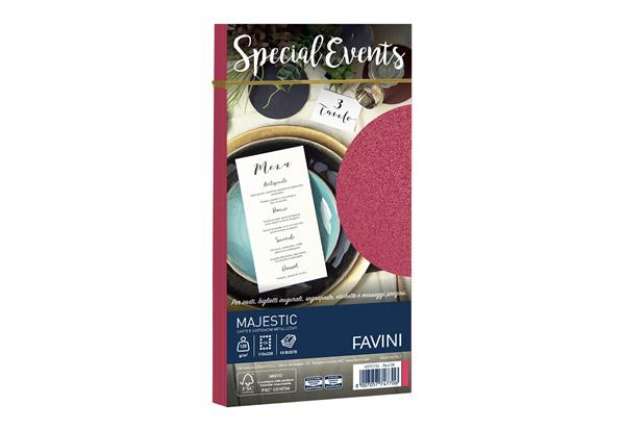 Immagine di Busta Special Events metal - rosso - 110 x 220mm - 120gr - Favini - conf. 10 buste