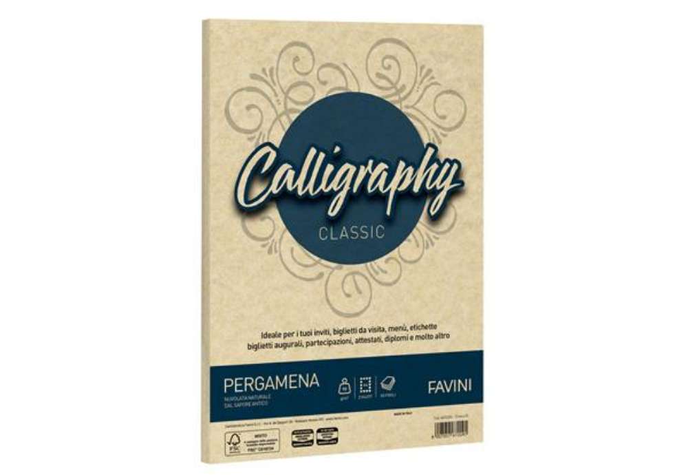 Immagine di Carta Calligraphy Pergamena - A4 - 90 gr - crema 05 - Favini - conf. 50 fogli