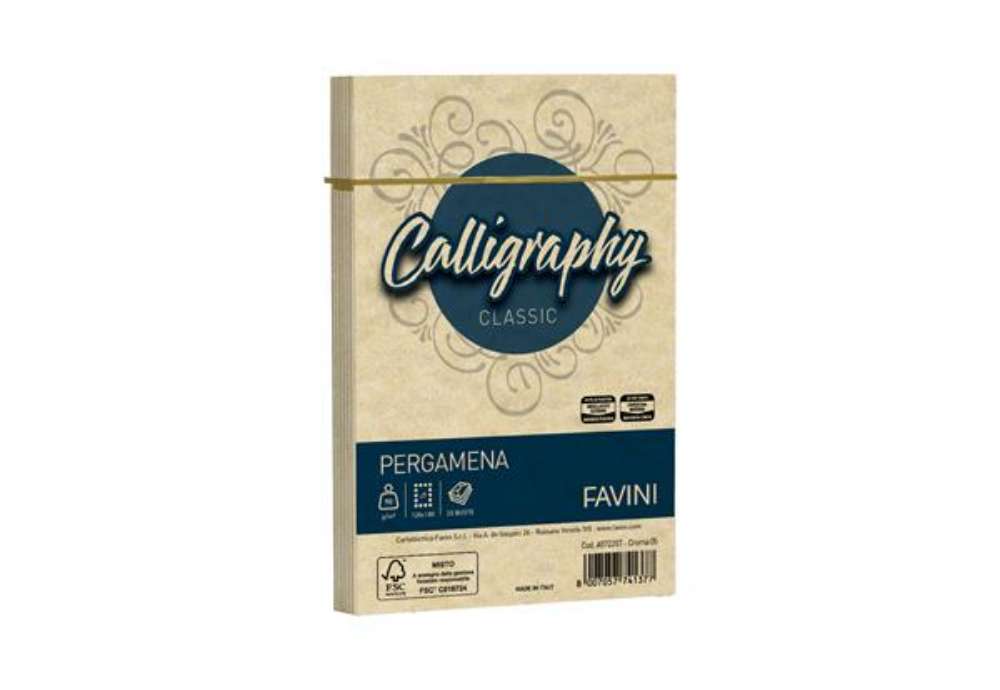 Immagine di Busta Calligraphy Pergamena - 120 x 180 mm - 90 gr - crema 05 - Favini - conf. 25 pezzi
