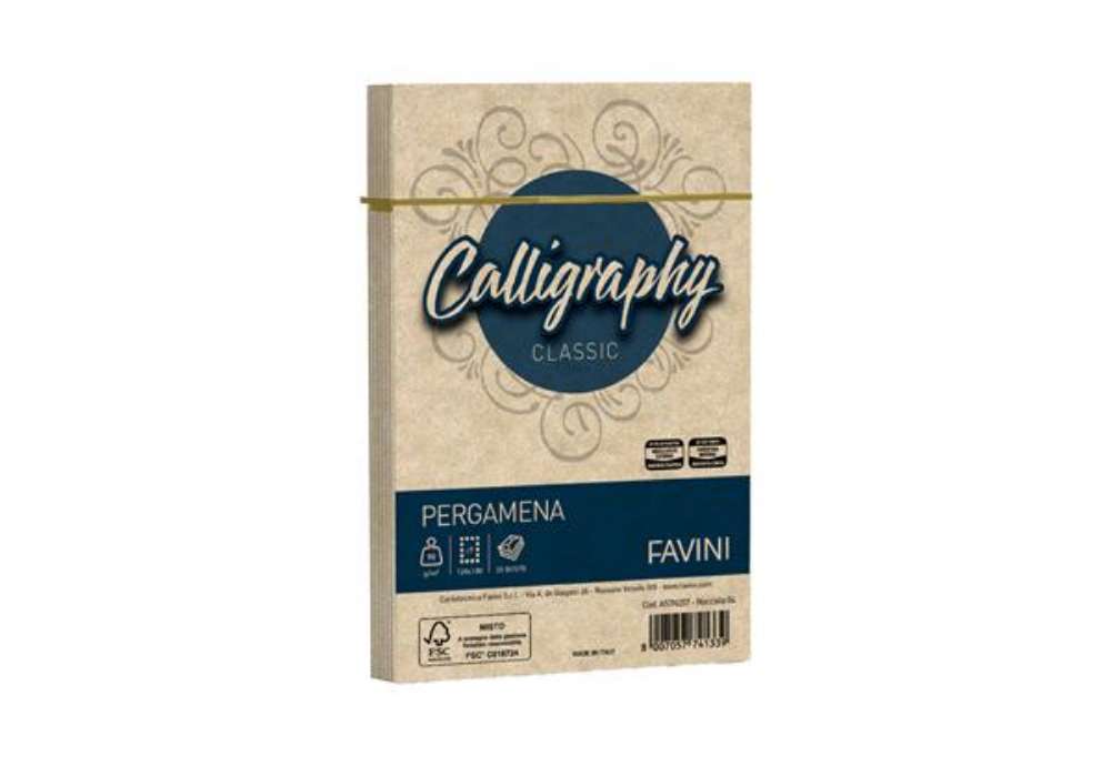 Immagine di Busta Calligraphy Pergamena - 120 x 180 mm - 90 gr - nocciola 04 - Favini - conf. 25 pezzi