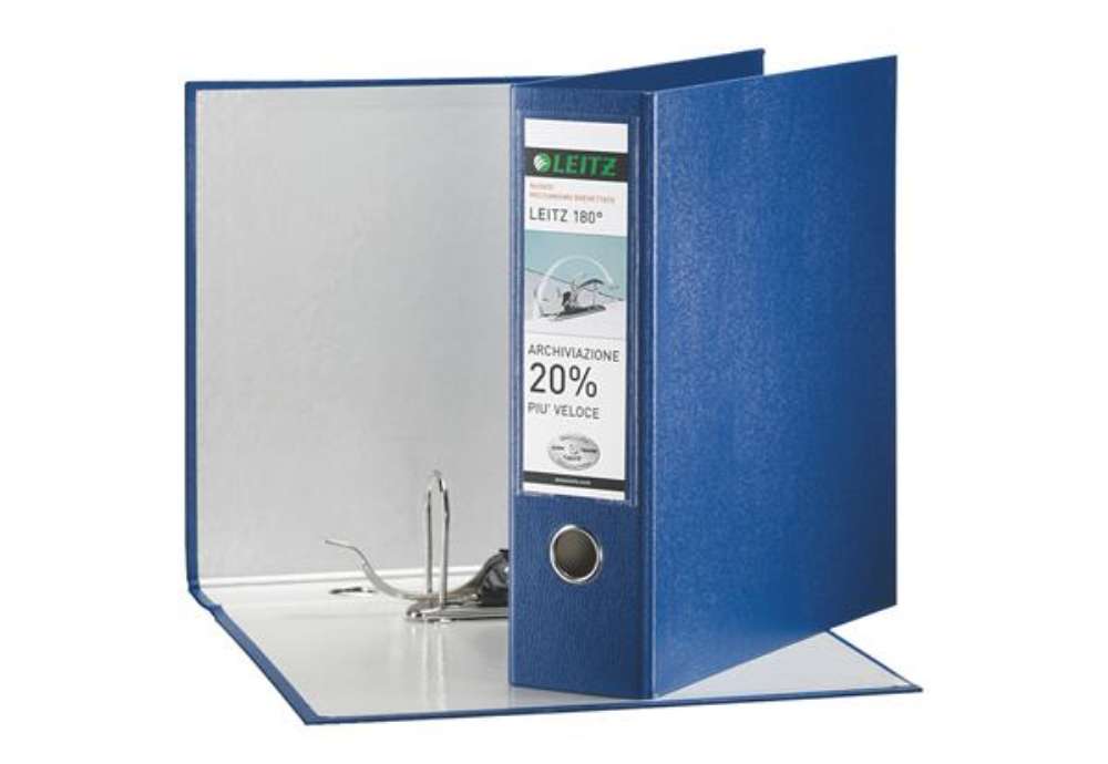 Immagine di Registratore Leitz 180° G65 - dorso 8 cm - protocollo 23 x 33 cm - blu - Leitz