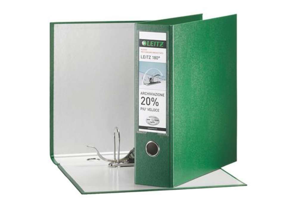 Immagine di Registratore Leitz 180° G65 - dorso 8 cm - protocollo 23 x 33 cm - verde - Leitz