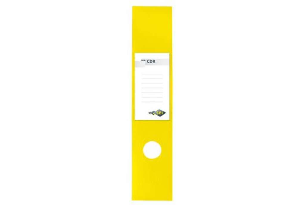 Immagine di Copridorso CDR - PVC adesivo - 7 x 34,5 cm - giallo - Sei Rota - conf. 10 pezzi