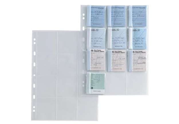 Immagine di Buste porta matrici assegni Atla MA - foratura universale - 12 tasche -  trasparente - Sei Rota - co